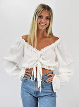 Load image into Gallery viewer, Hello Sweetheart Peasant Crop Top