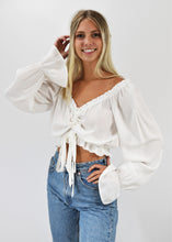 Load image into Gallery viewer, Hello Sweetheart Peasant Crop Top