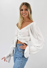 Load image into Gallery viewer, Hello Sweetheart Peasant Crop Top