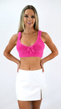 Load image into Gallery viewer, Hot Pink Eyelash Crop Top