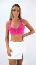 Load image into Gallery viewer, Hot Pink Eyelash Crop Top