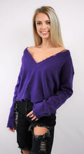 Load image into Gallery viewer, Dare To Be Distressed V Neck Sweater