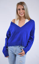 Load image into Gallery viewer, Dare To Be Distressed V Neck Sweater