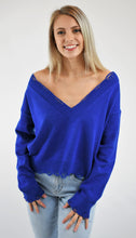 Load image into Gallery viewer, Dare To Be Distressed V Neck Sweater