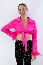 Load image into Gallery viewer, Silk and Fur Long Sleeve Crop Top
