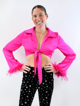 Load image into Gallery viewer, Silk and Fur Long Sleeve Crop Top
