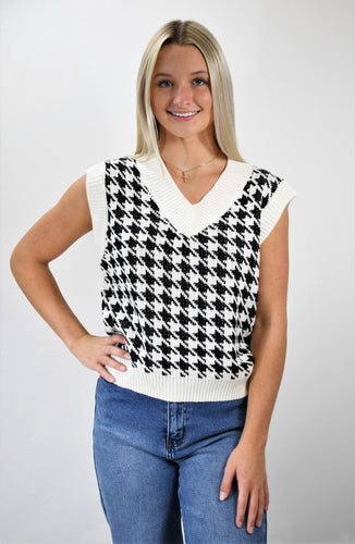Popular Tradition Houndstooth Sweater Vest