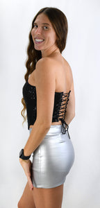 Seductive Sequin Strapless Corset Top