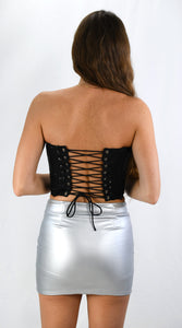 Seductive Sequin Strapless Corset Top