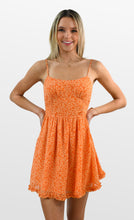 Load image into Gallery viewer, Orange on Orange Ditsy Print Dress