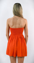 Load image into Gallery viewer, Orange Crush Strapless Romper