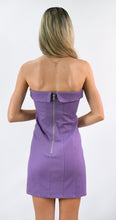 Load image into Gallery viewer, Purple Hearts Strapless Colored Denim Dress