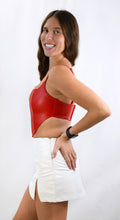 Load image into Gallery viewer, Red Alert Faux Leather Corset Top