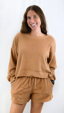 Load image into Gallery viewer, Travel Time Brushed Knit Crew Neck Crop