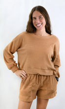 Load image into Gallery viewer, Travel Time Brushed Knit Crew Neck Crop