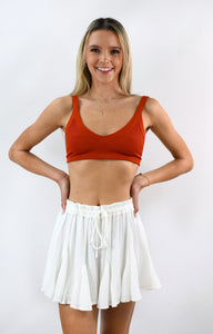 Brick Work Open Back Crop Top