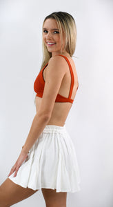 Brick Work Open Back Crop Top