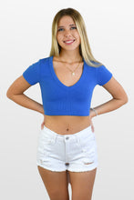 Load image into Gallery viewer, Everyday Cropped V Neck Tee