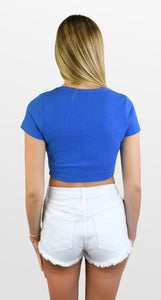 Everyday Cropped V Neck Tee