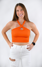 Load image into Gallery viewer, Cross Me Crop Halter Top