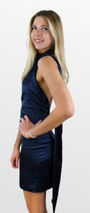 Show Some Sash Satin Halter Dress