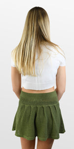 Cutie Crochet Knit Flounce Mini Skirt