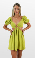 Load image into Gallery viewer, Solid Take O-Ring Open Midriff Mini Dress