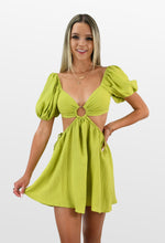 Load image into Gallery viewer, Solid Take O-Ring Open Midriff Mini Dress