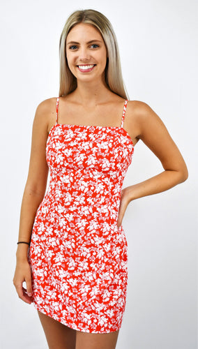 Fiery Floral Mini Dress