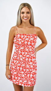 Fiery Floral Mini Dress