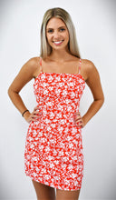 Load image into Gallery viewer, Fiery Floral Mini Dress