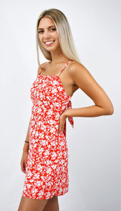 Fiery Floral Mini Dress