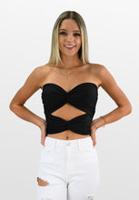 Load image into Gallery viewer, Twist All Night Strapless Crop Top