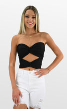 Load image into Gallery viewer, Twist All Night Strapless Crop Top