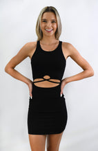 Load image into Gallery viewer, Cross the Line Open-Midriff Bodycon Dress