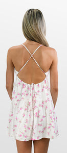 Pink Petals Open Back Tiered Sundress