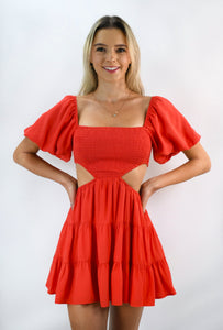 The Right One Smocked Bodice Dress With Cap Sleeves