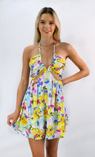 Load image into Gallery viewer, Blue Wildflowers Halter Dress