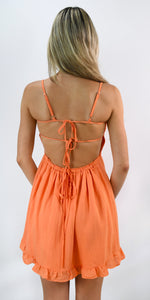 Tangerine Flavor Open Back Strap Sundress