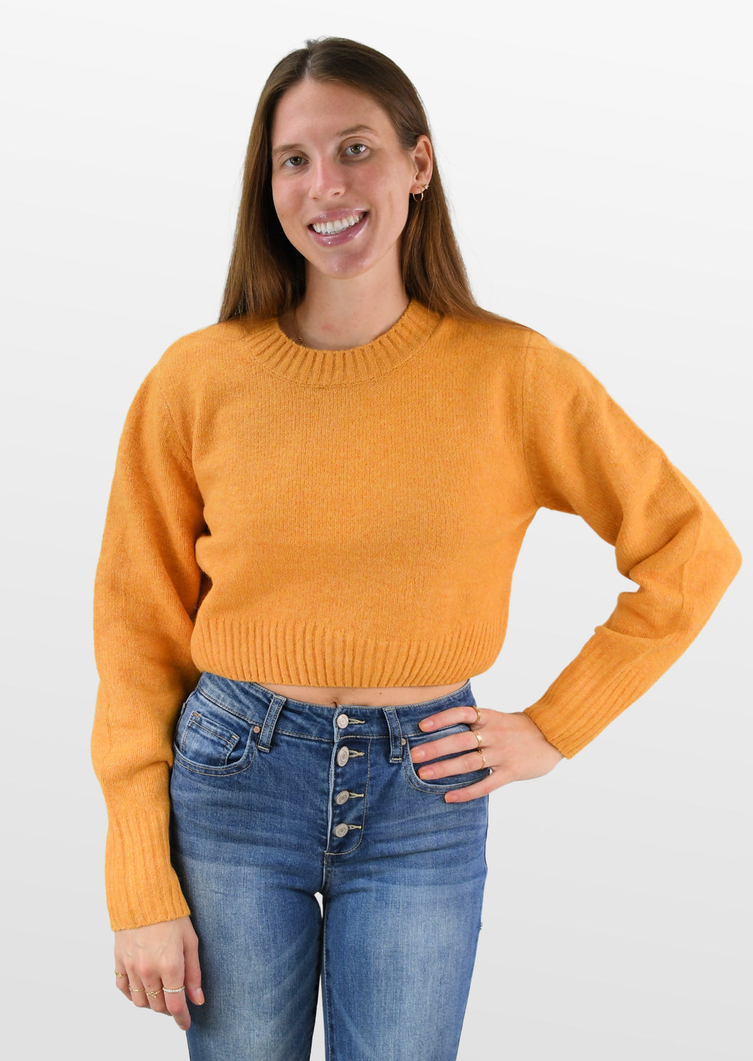 Golden Star Crew Crop Sweater