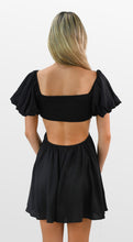 Load image into Gallery viewer, Black Out Smocked Open Midriff Dress