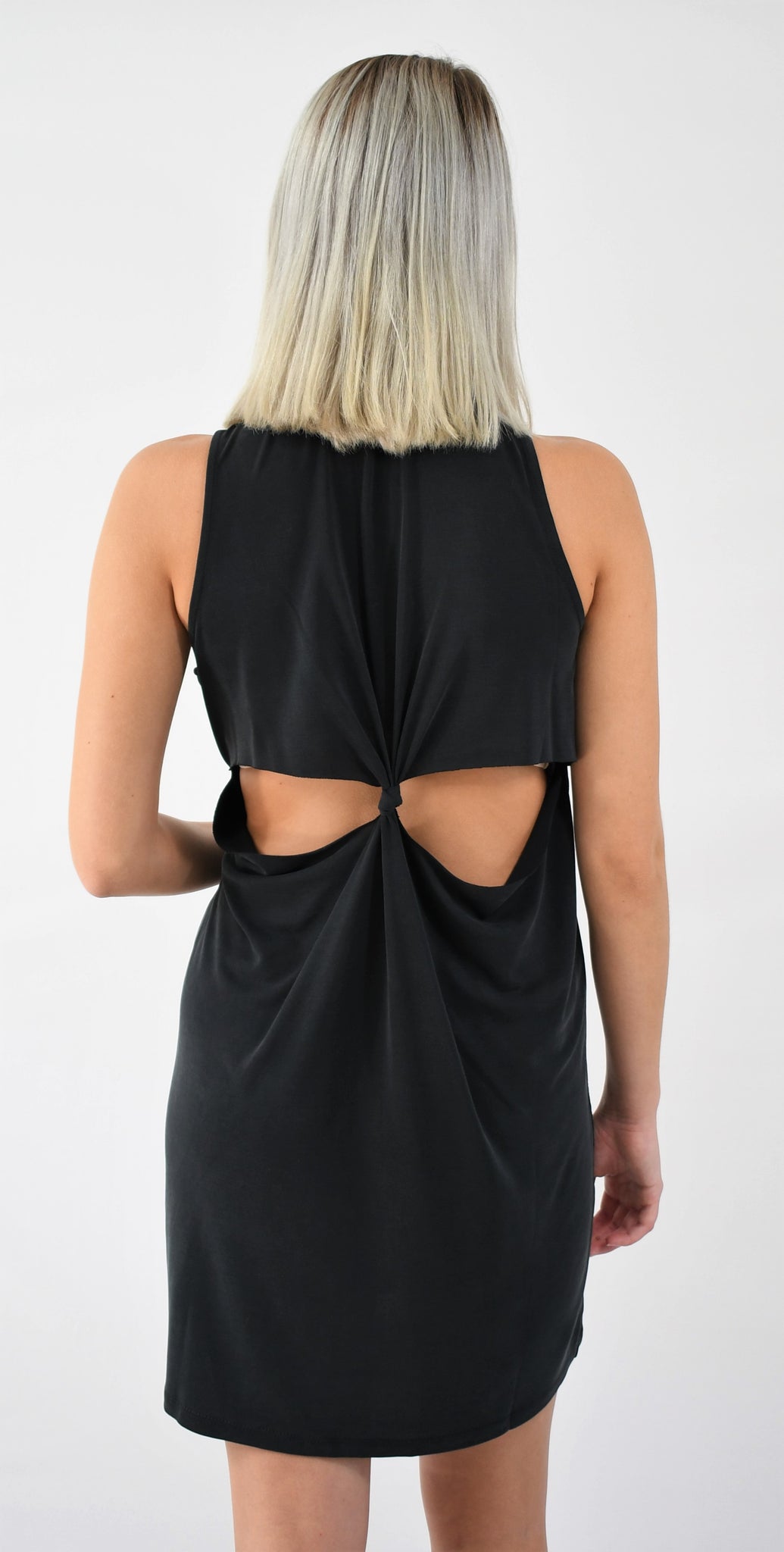 low back dress casual Backless Casual Light Blue Deep-V Halter Sundress Powder Blue / XSmall