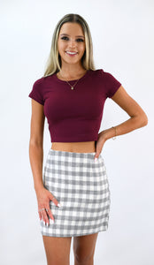 Alabama Gray Plaid Flannel Skirt