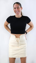 Load image into Gallery viewer, Lace Up Faux Leather Pleated Pencil Skirt