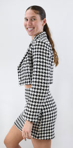 Houndstooth Honey Straight Skirt