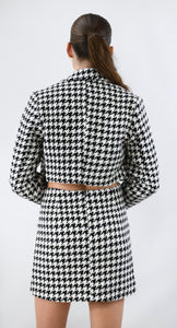 Houndstooth Honey Straight Skirt