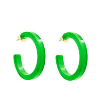 Load image into Gallery viewer, Large Colored Hoop Earrings