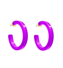 Load image into Gallery viewer, Large Colored Hoop Earrings