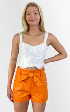 Load image into Gallery viewer, See Me Tie Front Faux Leather Shorts
