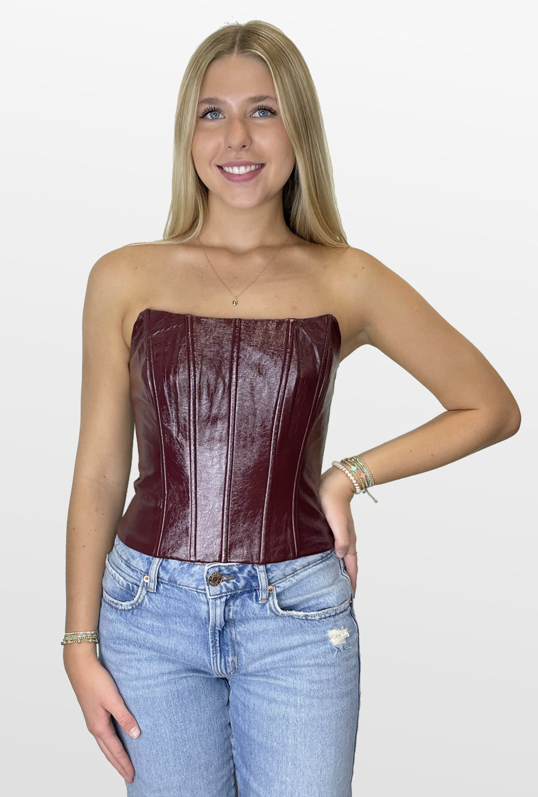 Shine On Patent Corset Top